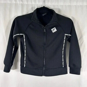 Nike Jordan Sweater Boys Large 6-7 Years Black Full Zip Long Sleeve Turtleneck